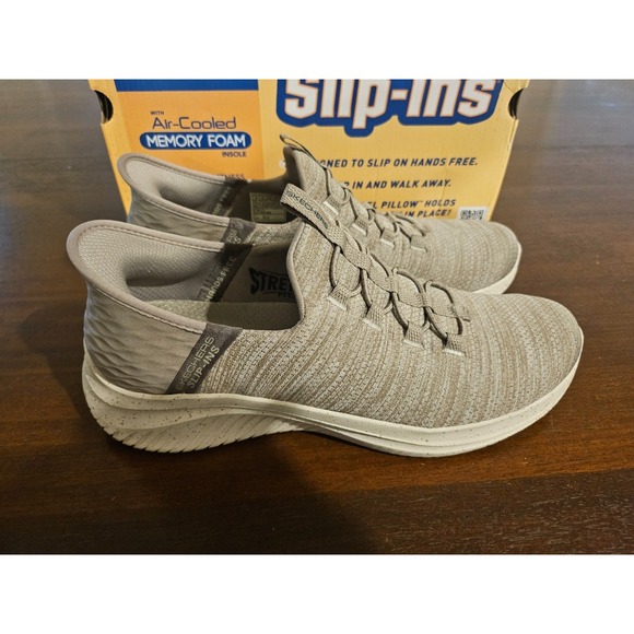 Skechers Men\'s Vegan‎ Size 9 Slip-ins Ultra Flex Right Away Shoes Gray Athletic main image 8